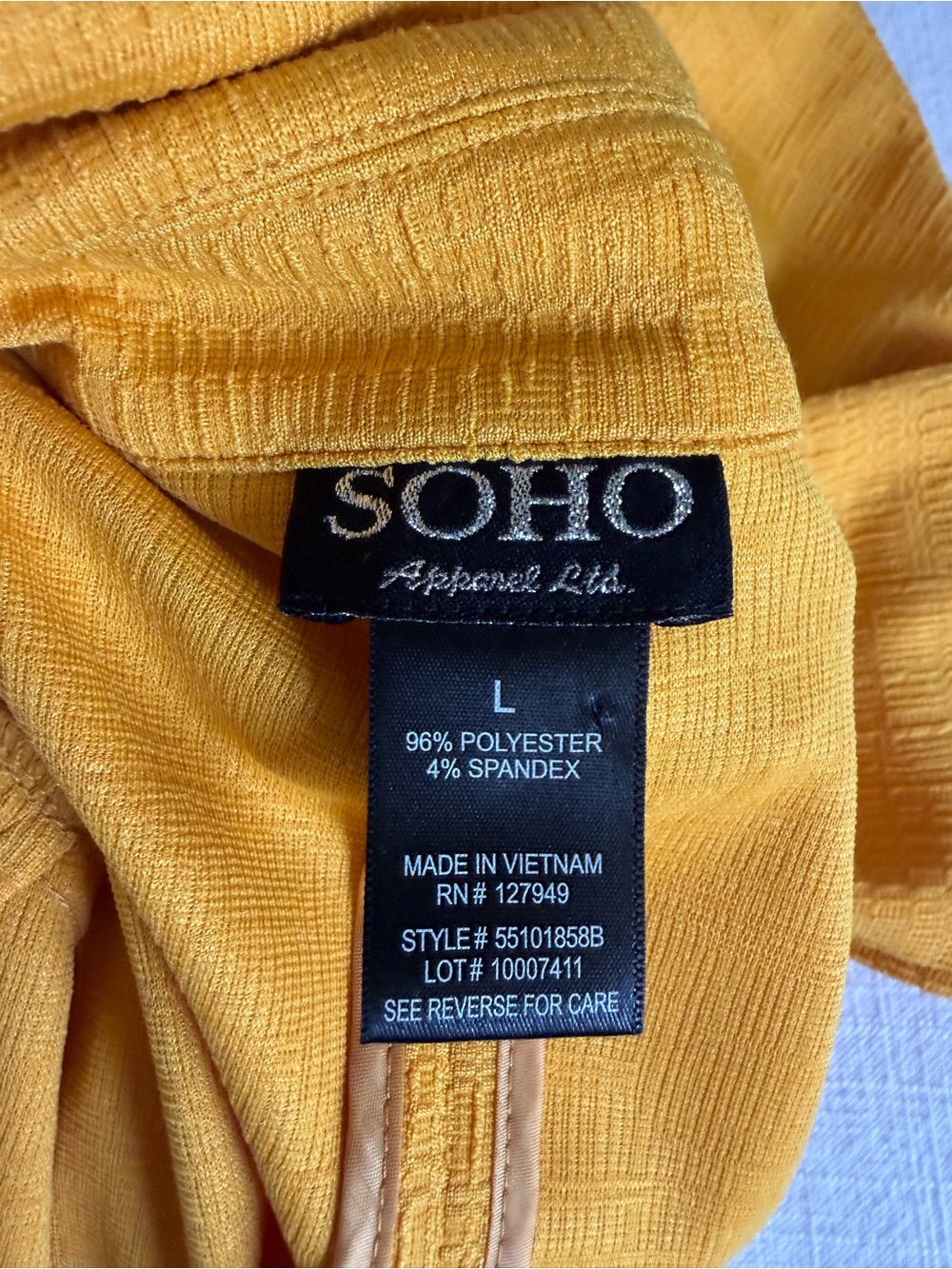 SOHO Apparel Women's Mustard Yellow Single-Button Blazer - Picture 5 of 7
